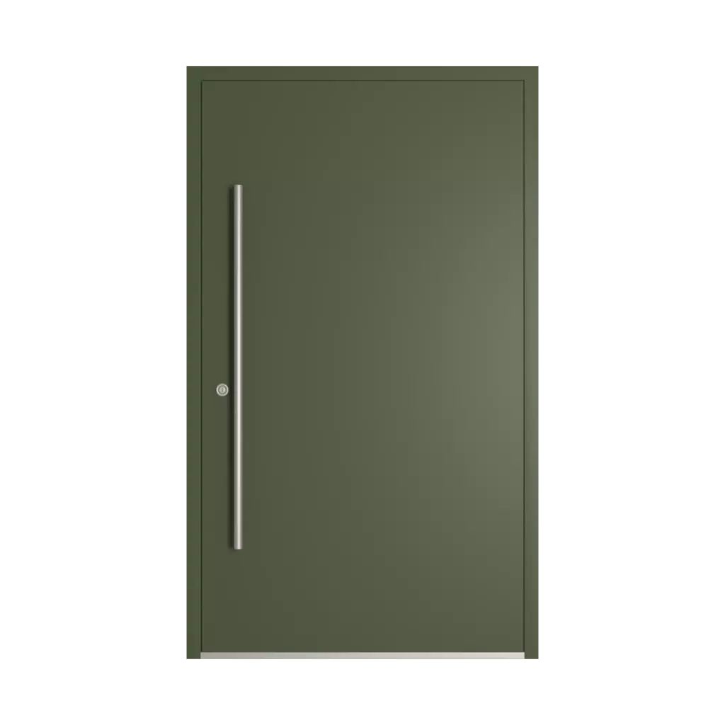RAL 6003 zielony oliwkowy drzwi-wejsciowe wypelnienia aluminium przeszklone
