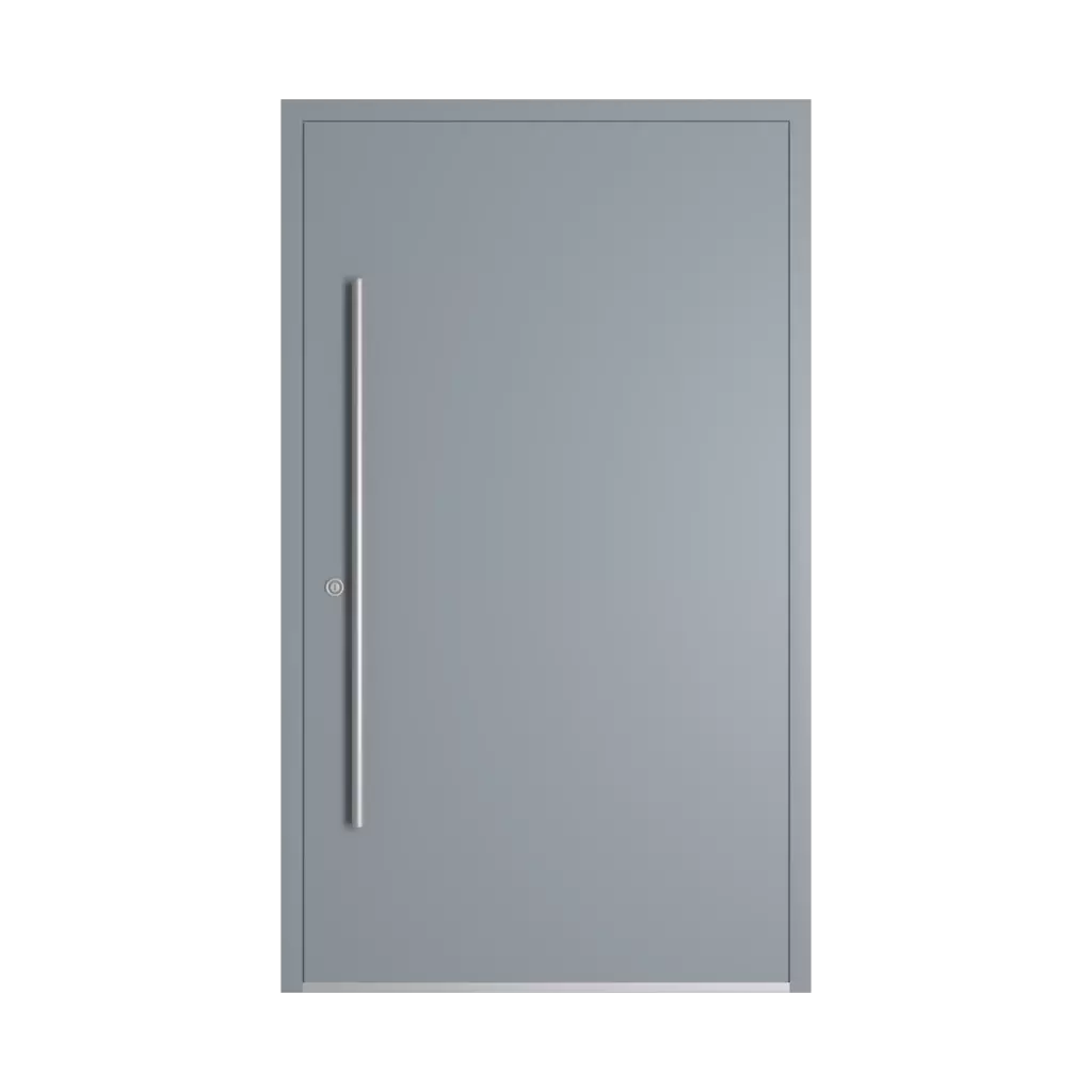 RAL 7001 szary błękitny drzwi-wejsciowe wypelnienia aluminium pelne
