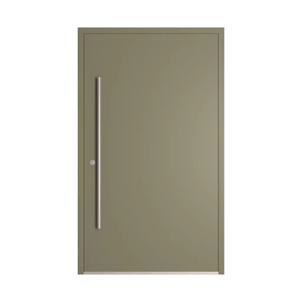 RAL 7002 szary oliwkowy drzwi-wejsciowe wypelnienia aluminium przeszklone