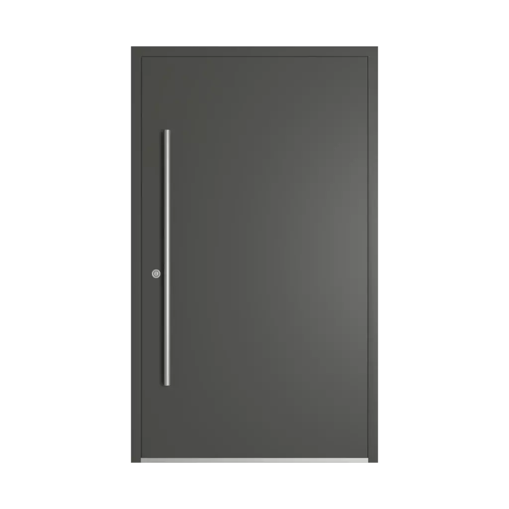 RAL 7022 szary ciemny drzwi-wejsciowe wypelnienia aluminium przeszklone