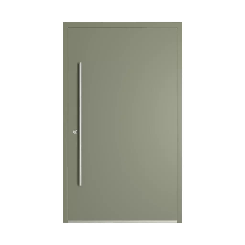 RAL 7033 szary oliwkowy drzwi-wejsciowe wypelnienia aluminium przeszklone