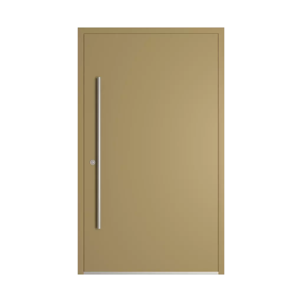 RAL 1020 piaskowo-szary drzwi-wejsciowe wypelnienia aluminium przeszklone