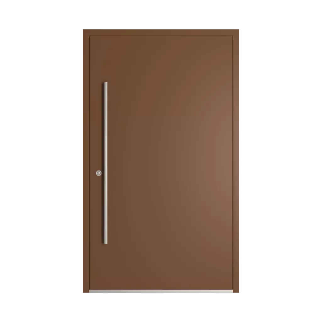 RAL 8007 brąz sarny drzwi-wejsciowe wypelnienia aluminium pelne