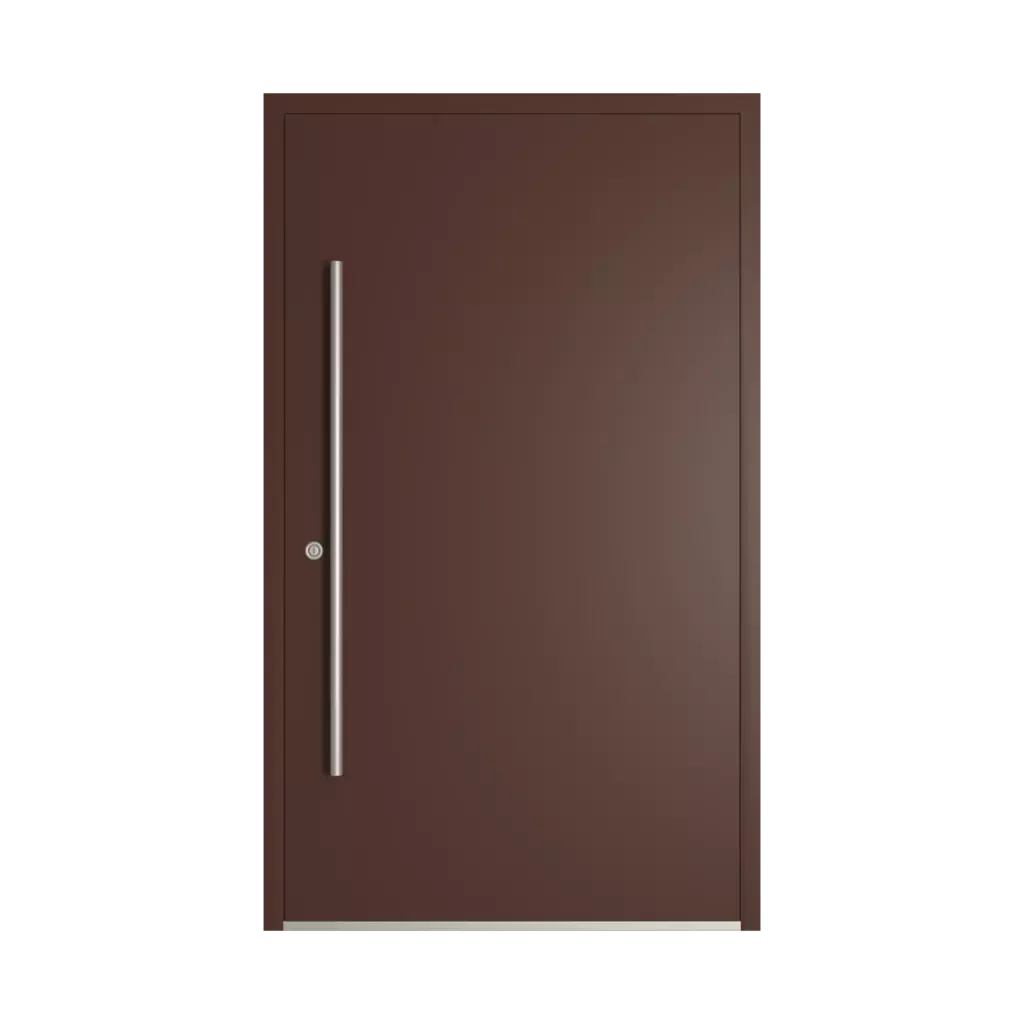 RAL 8016 brązowy mahoniowy drzwi-wejsciowe wypelnienia aluminium pelne