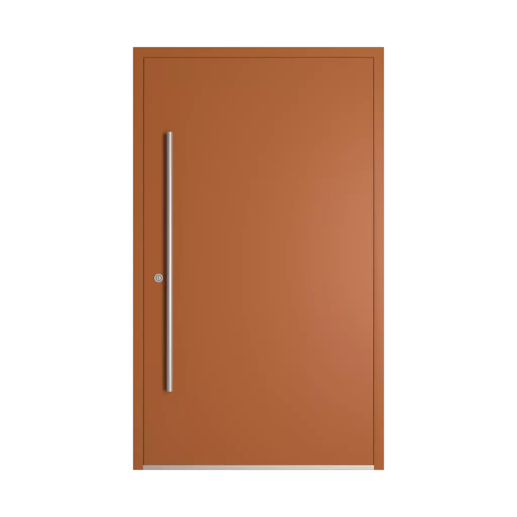 RAL 8023 brązowy pomarańczowy drzwi-wejsciowe wypelnienia aluminium przeszklone