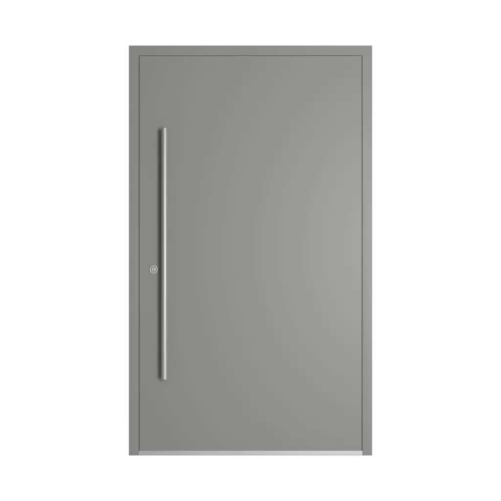 RAL 9007 szare aluminium drzwi-wejsciowe wypelnienia aluminium przeszklone