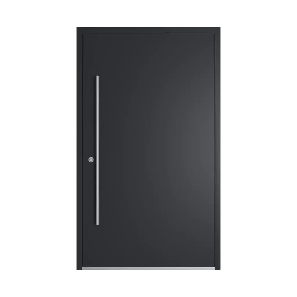 RAL 9017 czarny drogowy drzwi-wejsciowe wypelnienia aluminium pelne