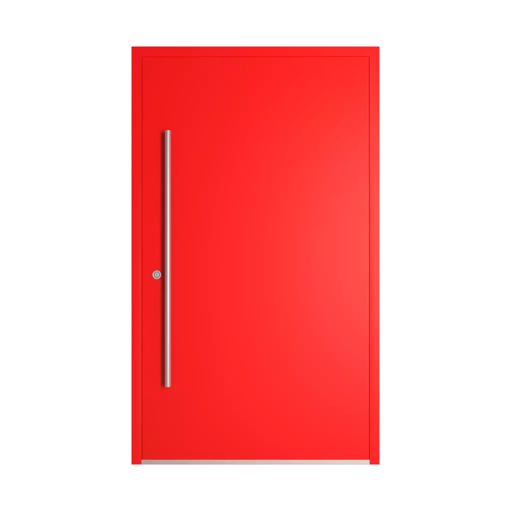 RAL 3024 fluorescencyjny czerwony drzwi-wejsciowe wypelnienia aluminium przeszklone