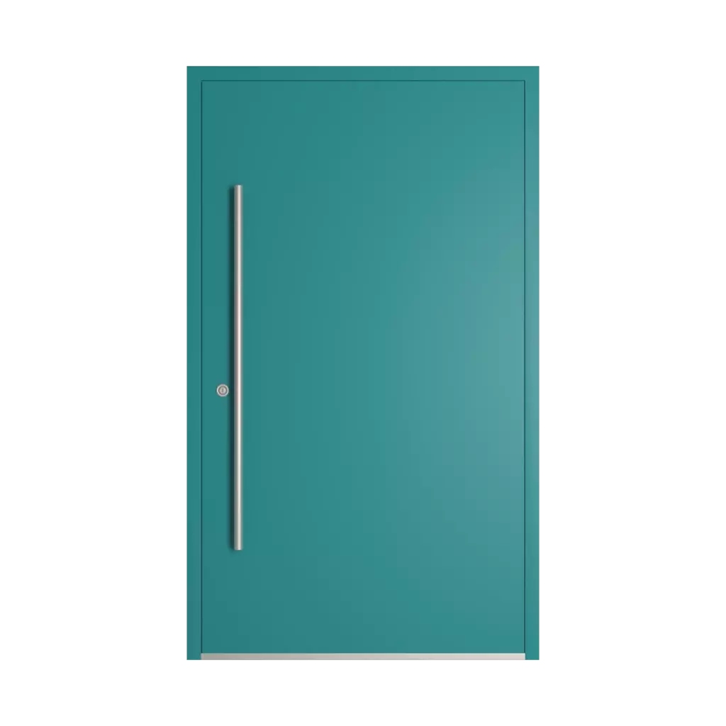 RAL 5018 turkusowy niebieski drzwi-wejsciowe wypelnienia drewno pelne