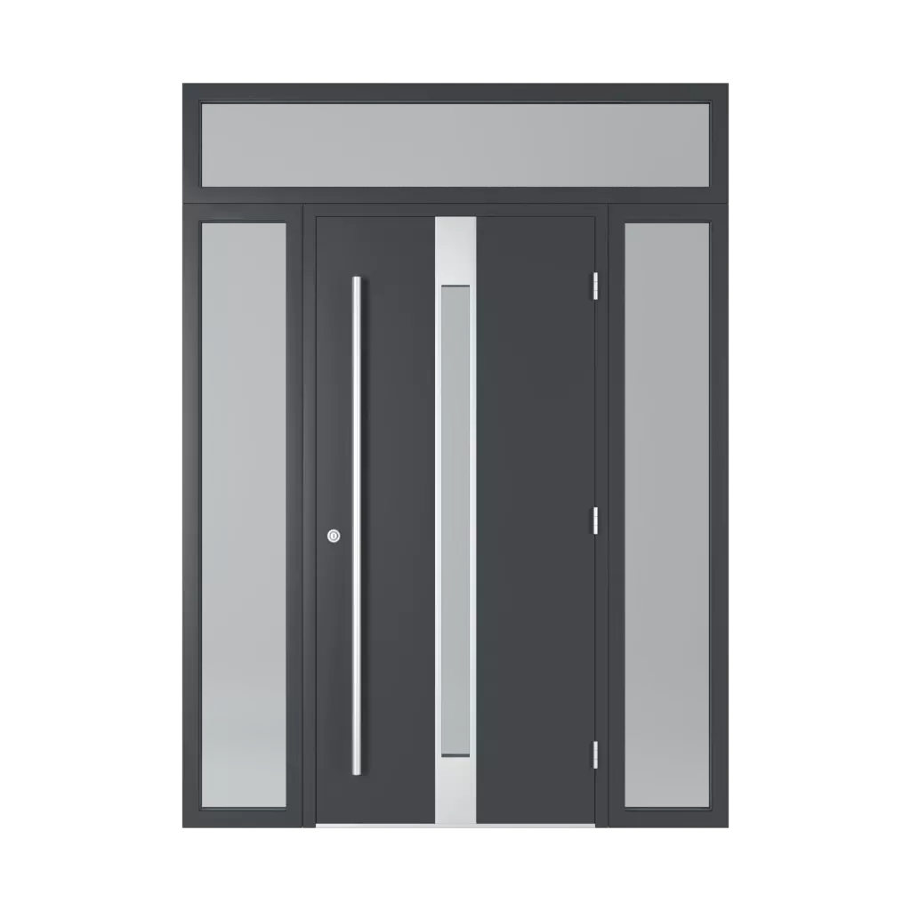 Drzwi z naświetlem szklanym drzwi-wejsciowe wypelnienia aluminium przeszklone