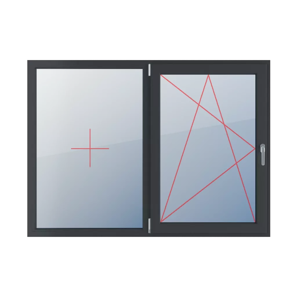 Stałe szklenie w ramie, rozwierno-uchylne lewe okna typy-okien 2-skrzydlowe podzial-symetryczny-poziomy-50-50 stale-szklenie-w-ramie-rozwierno-uchylne-lewe 