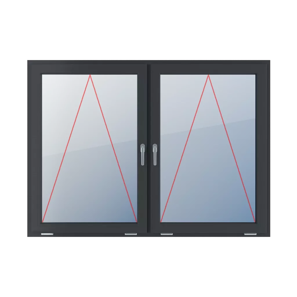 Uchylne z klamką na środku okna typy-okien 2-skrzydlowe podzial-symetryczny-poziomy-50-50  