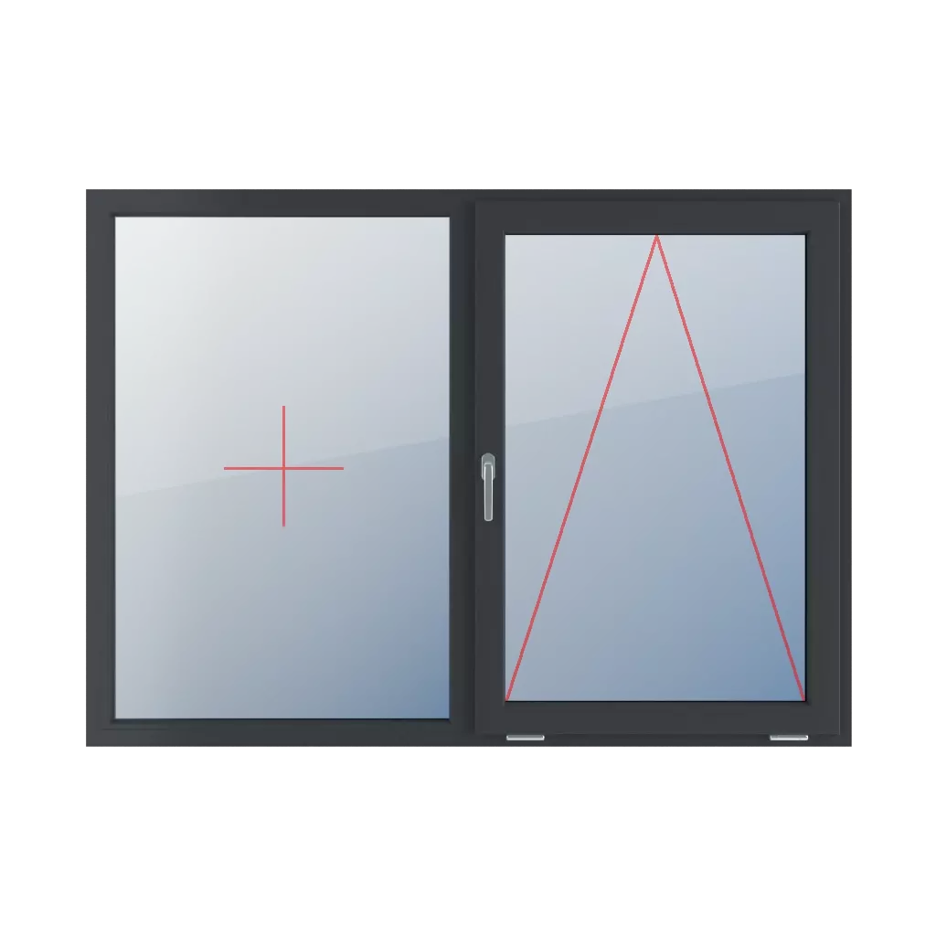 Stałe szklenie w ramie, uchylne z klamką z lewej strony okna typy-okien 2-skrzydlowe podzial-symetryczny-poziomy-50-50 stale-szklenie-w-ramie-uchylne-z-klamka-z-lewej-strony 