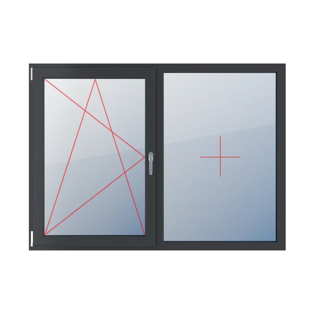 Rozwierno-uchylne lewe, stałe szklenie w ramie okna typy-okien 2-skrzydlowe podzial-symetryczny-poziomy-50-50 rozwierno-uchylne-lewe-stale-szklenie-w-ramie 