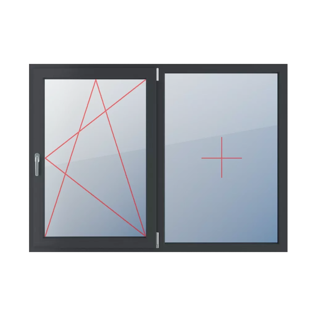 Rozwierno-uchylne prawe, stałe szklenie w ramie okna typy-okien 2-skrzydlowe podzial-symetryczny-poziomy-50-50 rozwierno-uchylne-prawe-stale-szklenie-w-ramie 