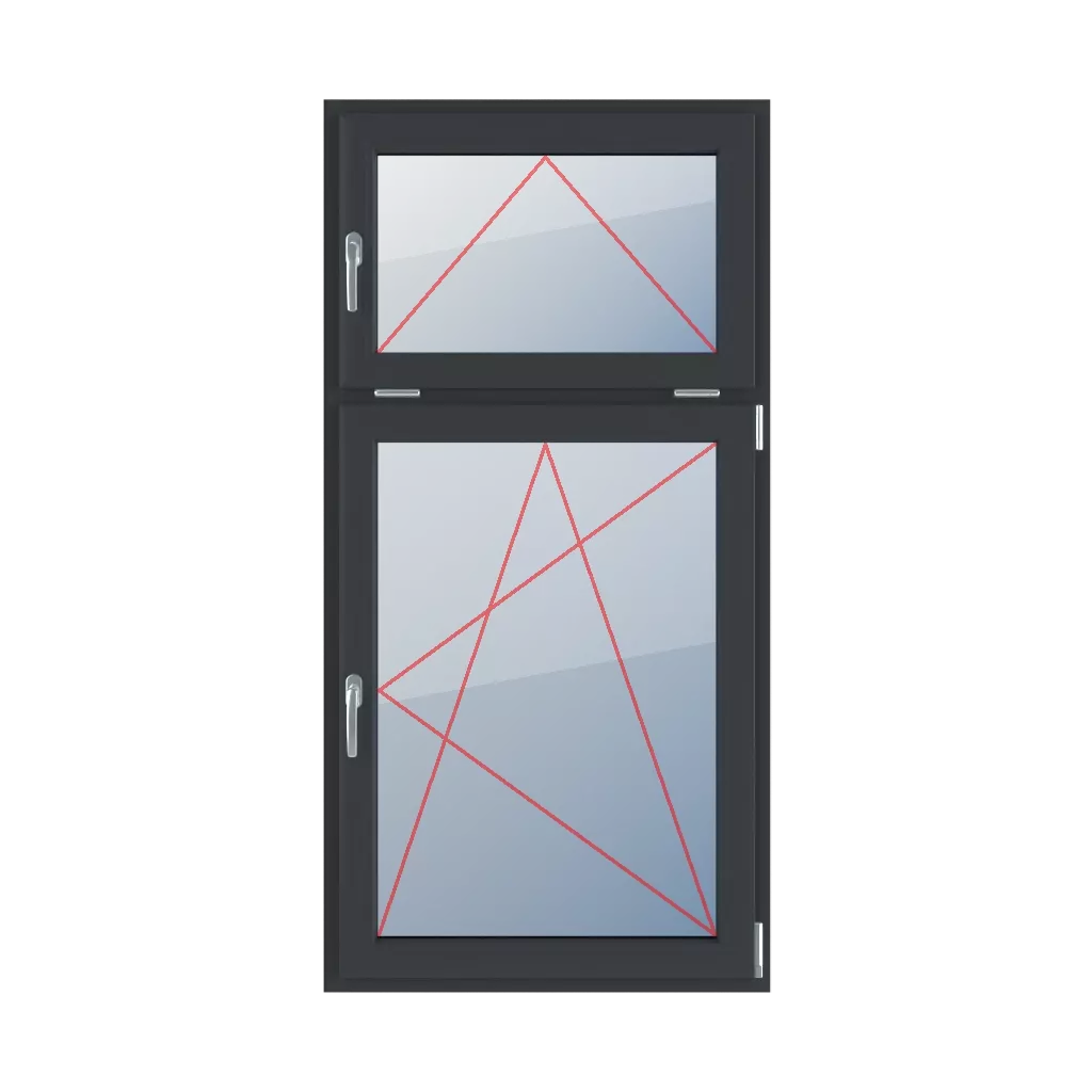 Uchylne z klamką z lewej strony, rozwierno-uchylne prawe okna typy-okien 2-skrzydlowe podzial-niesymetryczny-pionowy-30-70  