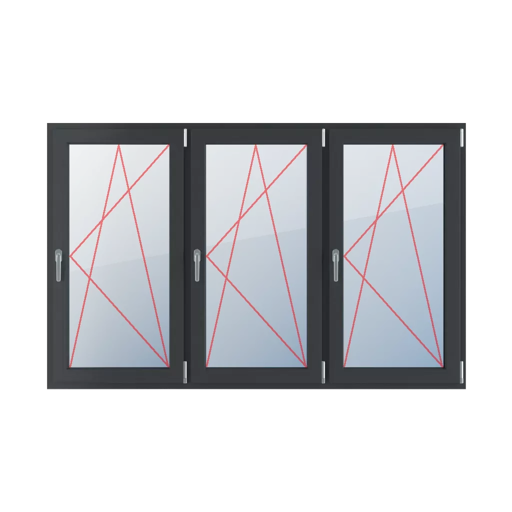 Rozwierno-uchylne prawe okna typy-okien 3-skrzydlowe podzial-symetryczny-poziomy-33-33-33 rozwierno-uchylne-prawe 