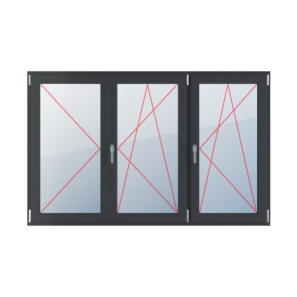 Rozwierne lewe, słupek ruchomy, rozwierno-uchylne prawe okna typy-okien 3-skrzydlowe podzial-symetryczny-poziomy-33-33-33-z-ruchomym-slupkiem  
