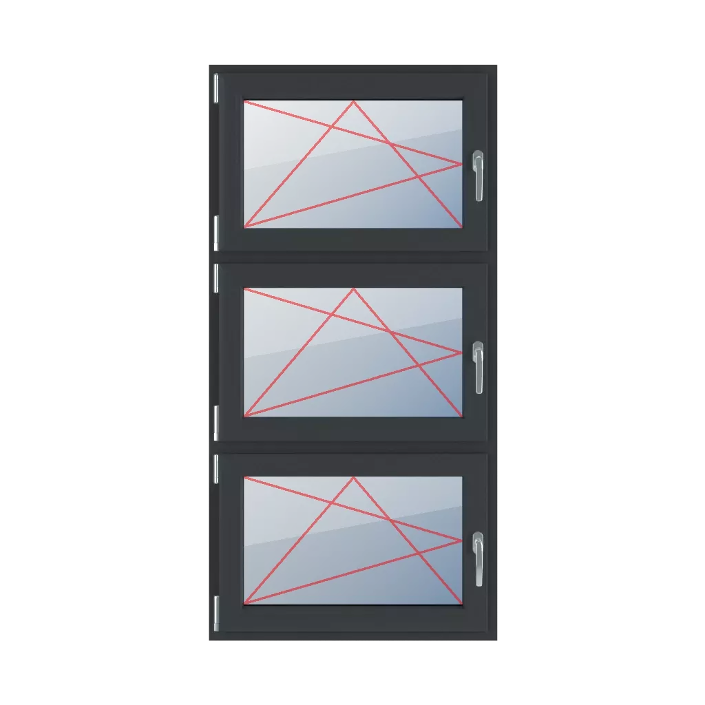 Rozwierno-uchylne lewe okna typy-okien 3-skrzydlowe podzial-symetryczny-pionowy-33-33-33  