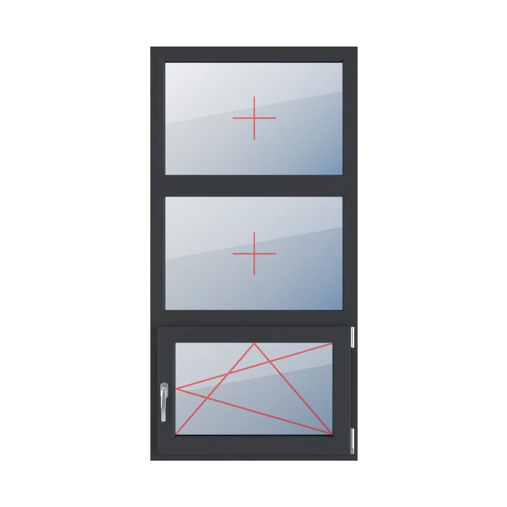 Szklenie stałe w ramie, rozwierno-uchylne prawe okna typy-okien 3-skrzydlowe podzial-symetryczny-pionowy-33-33-33 szklenie-stale-w-ramie-rozwierno-uchylne-prawe 