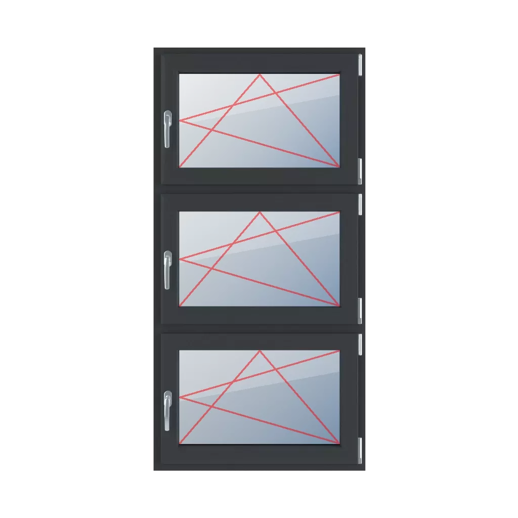 Rozwierno-uchylne prawe okna typy-okien 3-skrzydlowe podzial-symetryczny-pionowy-33-33-33 rozwierno-uchylne-prawe 