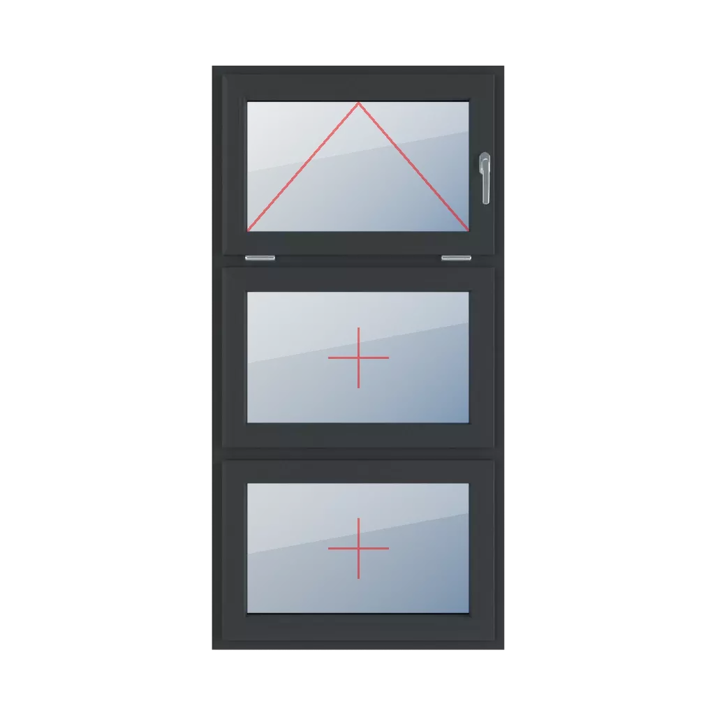 Uchylne z klamką z prawej strony, szklenie stałe w skrzydle okna typy-okien 3-skrzydlowe podzial-symetryczny-pionowy-33-33-33 uchylne-z-klamka-z-prawej-strony-szklenie-stale-w-skrzydle 