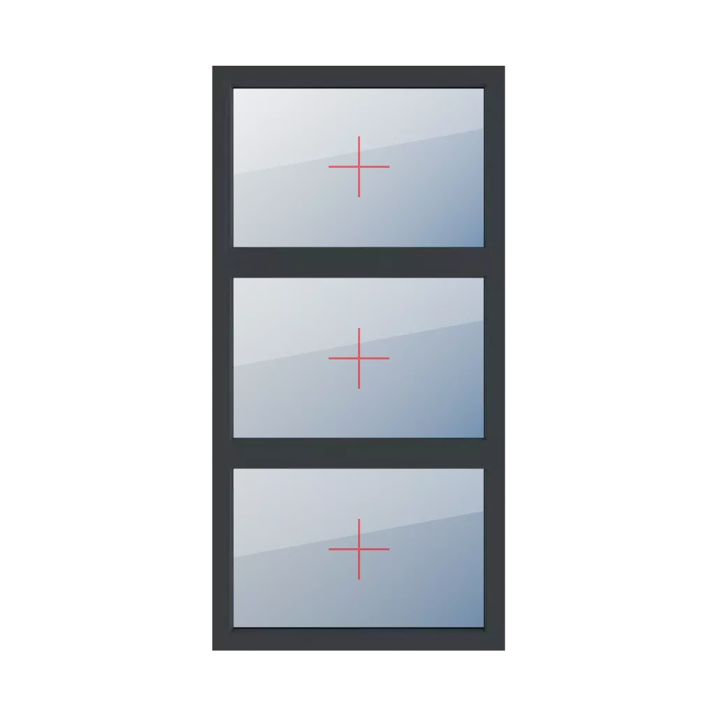 Szklenie stałe w ramie okna typy-okien 3-skrzydlowe podzial-symetryczny-pionowy-33-33-33  
