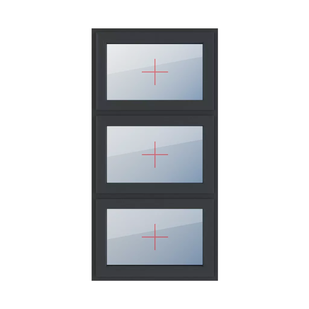 Szklenie stałe w skrzydle okna typy-okien 3-skrzydlowe podzial-symetryczny-pionowy-33-33-33  