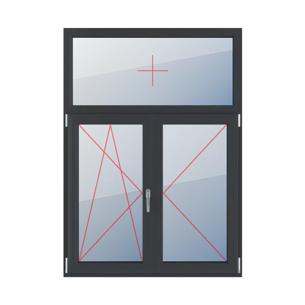 Szklenie stałe w ramie, rozwierno-uchylne lewe, słupek ruchomy, rozwierne prawe okna typy-okien 3-skrzydlowe podzial-niesymetryczny-pionowy-30-70-z-ruchomym-slupkiem  
