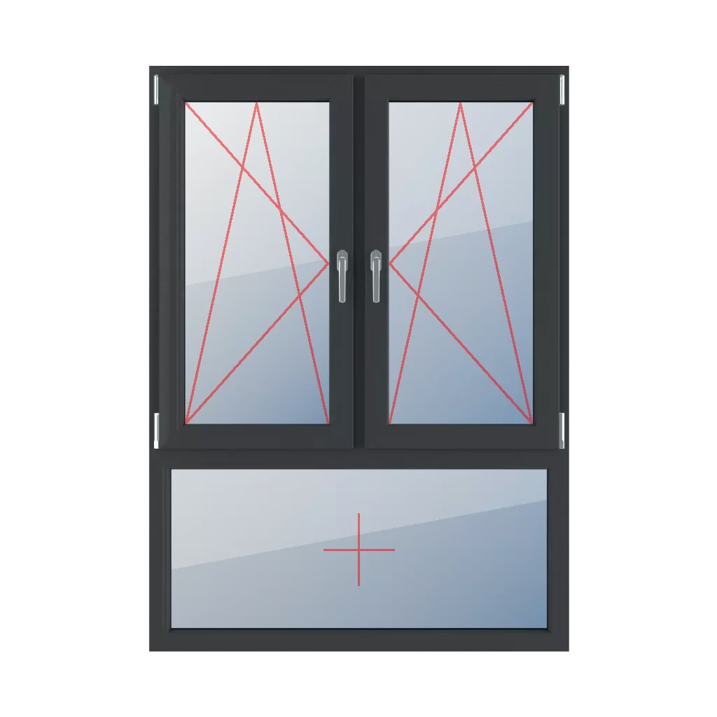 Rozwierno-uchylne lewe, rozwierno-uchylne prawe, szklenie stałe w ramie okna typy-okien 3-skrzydlowe podzial-niesymetryczny-pionowy-70-30 rozwierno-uchylne-lewe-rozwierno-uchylne-prawe-szklenie-stale-w-ramie 