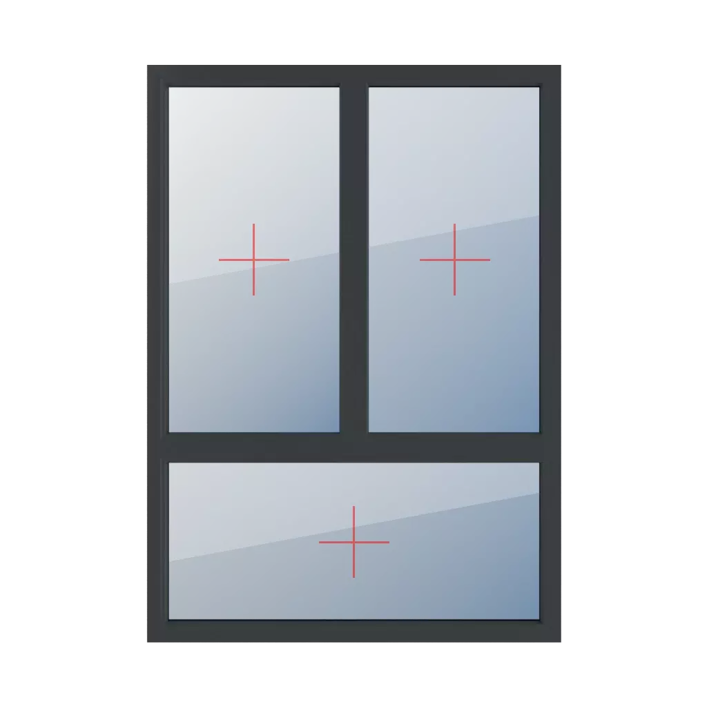 Szklenie stałe w ramie okna typy-okien 3-skrzydlowe podzial-niesymetryczny-pionowy-70-30 szklenie-stale-w-ramie 