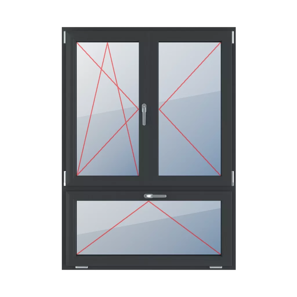 Rozwierno-uchylne lewe, rozwierne prawe, słupek ruchomy, uchylne z klamką u góry okna typy-okien 3-skrzydlowe podzial-niesymetryczny-pionowy-70-30-z-ruchomym-slupkiem  