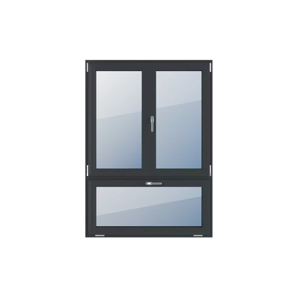 Podział niesymetryczny pionowy 70-30 z ruchomym słupkiem okna typy-okien 3-skrzydlowe   