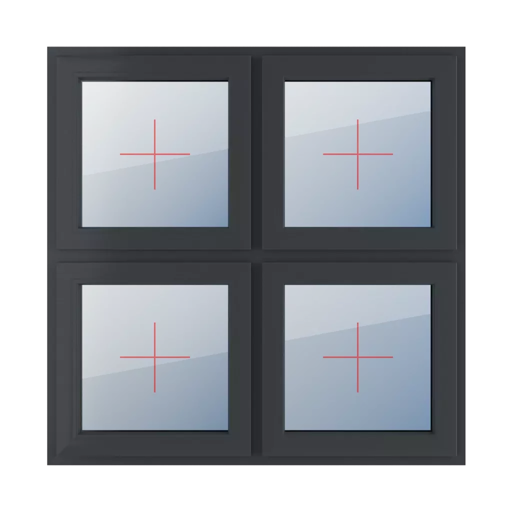 Szklenie stałe w skrzydle okna typy-okien 4-skrzydlowe podzial-symetryczny-poziomy-50-50  