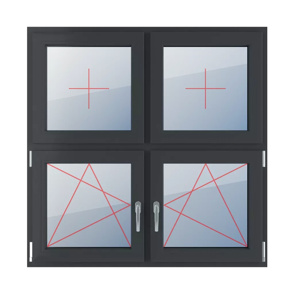 Szklenie stałe w skrzydle, rozwierno-uchylne lewe, rozwierno-uchylne prawe okna typy-okien 4-skrzydlowe podzial-symetryczny-poziomy-50-50 szklenie-stale-w-skrzydle-rozwierno-uchylne-lewe-rozwierno-uchylne-prawe 