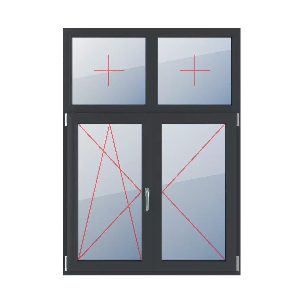 Szklenie stałe w ramie, rozwierno-uchylne lewe, słupek ruchomy, rozwierne prawe okna typy-okien 4-skrzydlowe podzial-niesymetryczny-pionowy-30-70-z-ruchomym-slupkiem szklenie-stale-w-ramie-rozwierno-uchylne-lewe-slupek-ruchomy-rozwierne-prawe 