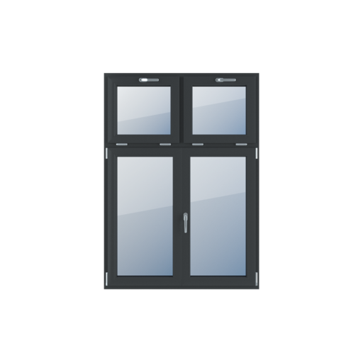 Podział niesymetryczny pionowy 30-70 z ruchomym słupkiem okna typy-okien 4-skrzydlowe   