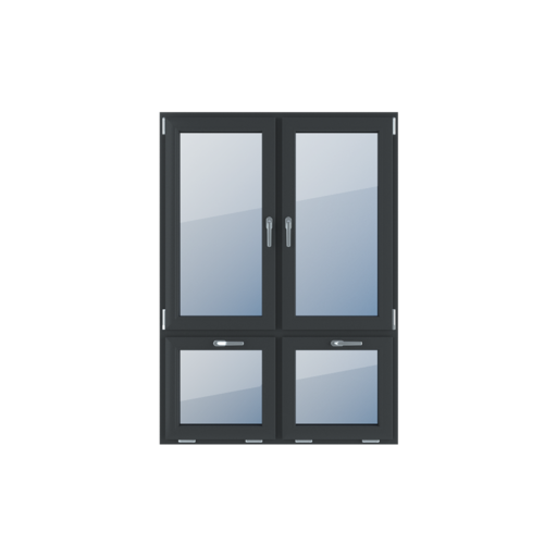 Podział niesymetryczny pionowy 70-30 okna typy-okien 4-skrzydlowe   
