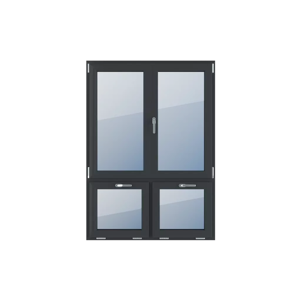 Podział niesymetryczny pionowy 70-30 z ruchomym słupkiem okna typy-okien 4-skrzydlowe   