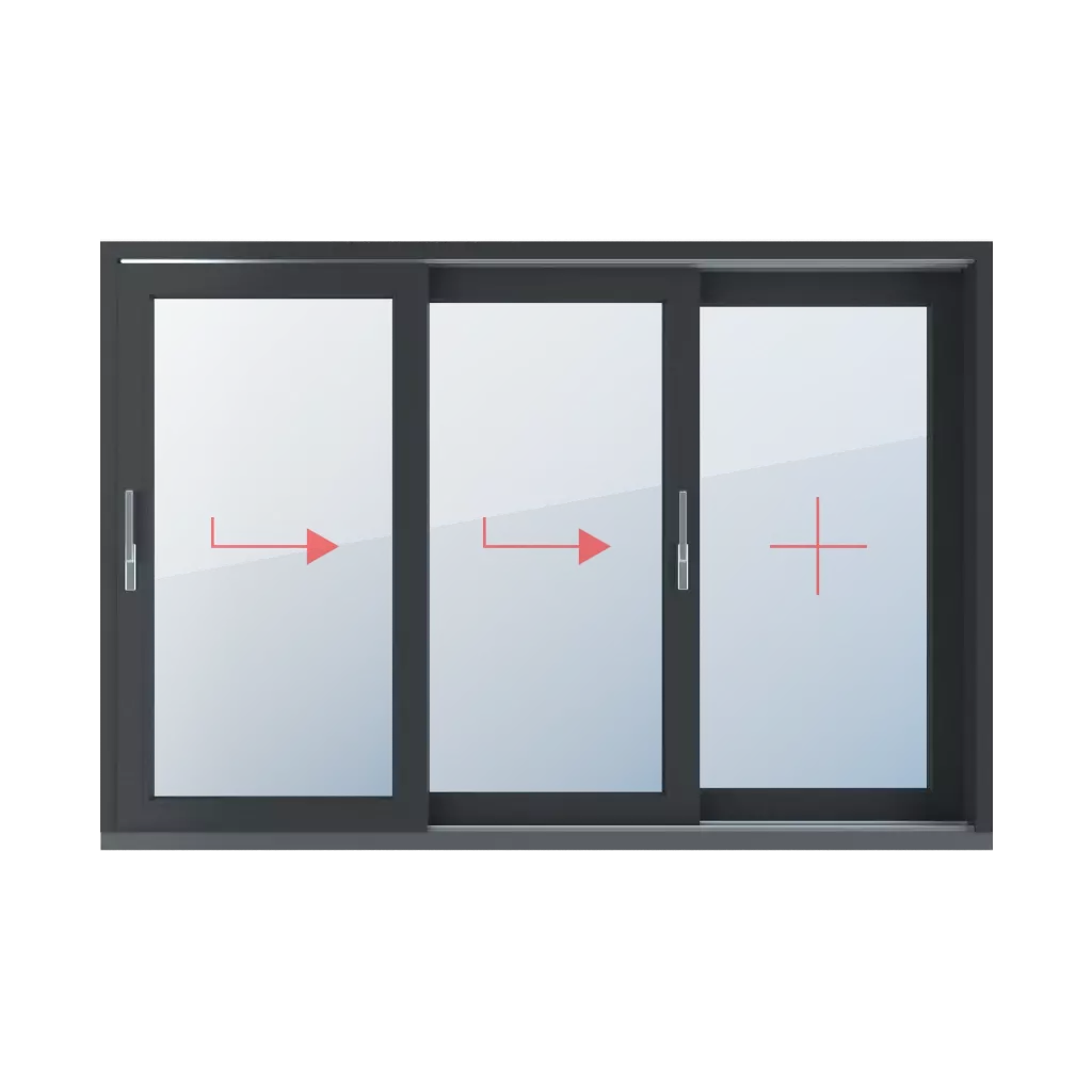 Przesuwne prawe, szklenie stałe okna typy-okien drzwi-tarasowe-przesuwne-hst 3-skrzydlowe  