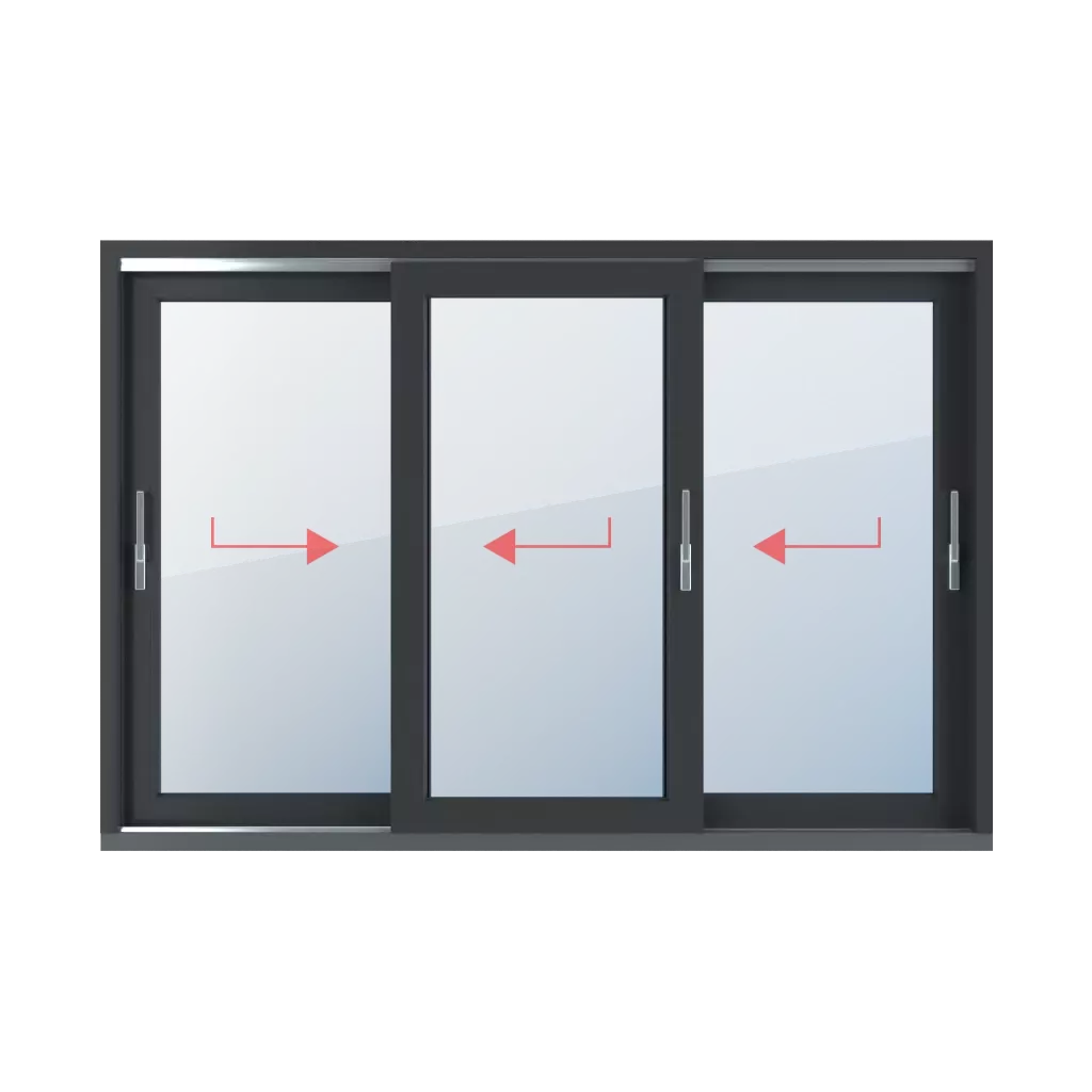 Przesuwne prawe, przesuwne lewe, przesuwne lewe okna typy-okien drzwi-tarasowe-przesuwne-hst 3-skrzydlowe  