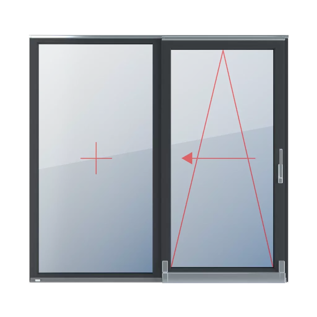 Szklenie stałe w ramie, uchylno-przesuwne lewe okna typy-okien drzwi-tarasowe-przesuwne-psk 2-skrzydlowe  