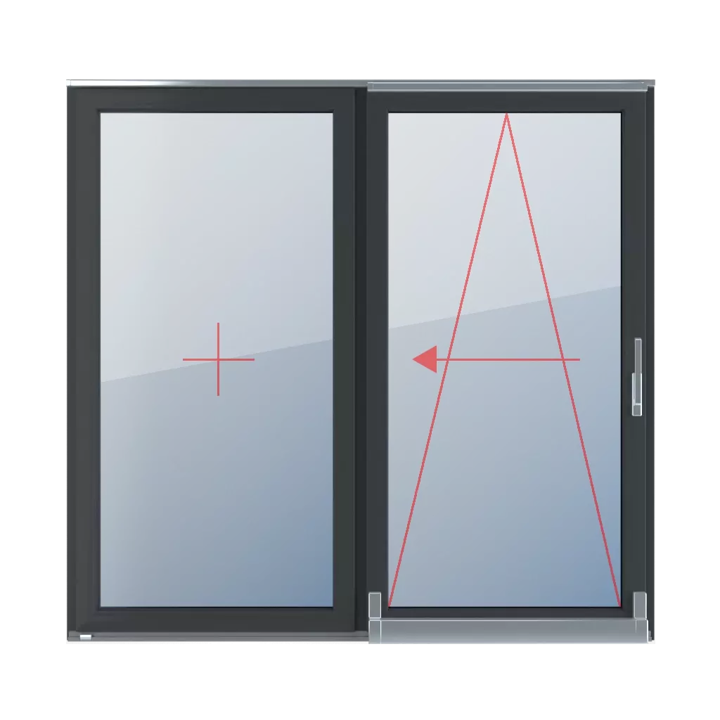 Szklenie stałe w skrzydle, uchylno-przesuwne lewe okna typy-okien drzwi-tarasowe-przesuwne-psk 2-skrzydlowe  