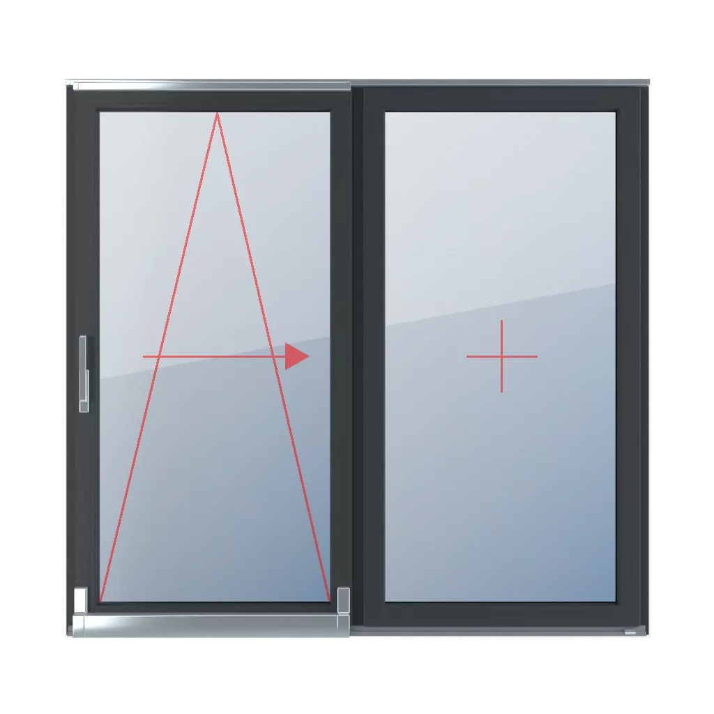Uchylno-przesuwne prawe, szklenie stałe w skrzydle okna typy-okien drzwi-tarasowe-przesuwne-psk 2-skrzydlowe  