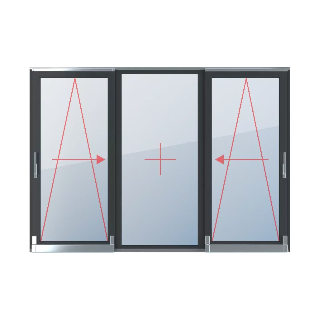 Uchylno-przesuwne prawe, szklenie stałe, uchylno-przesuwne lewe okna typy-okien drzwi-tarasowe-przesuwne-psk 3-skrzydlowe  