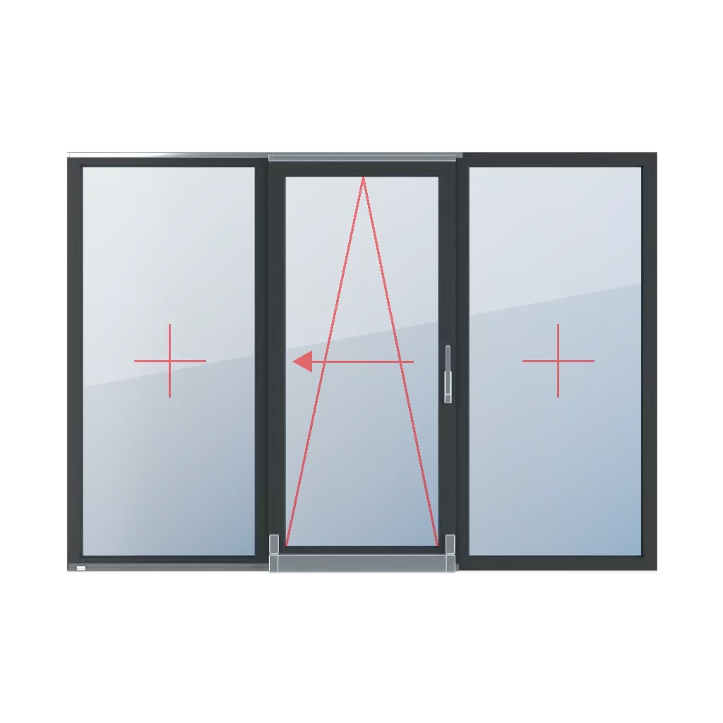Szklenie stałe w ramie, uchylno-przesuwne lewe, szklenie stałe w ramie okna typy-okien drzwi-tarasowe-przesuwne-psk 3-skrzydlowe  