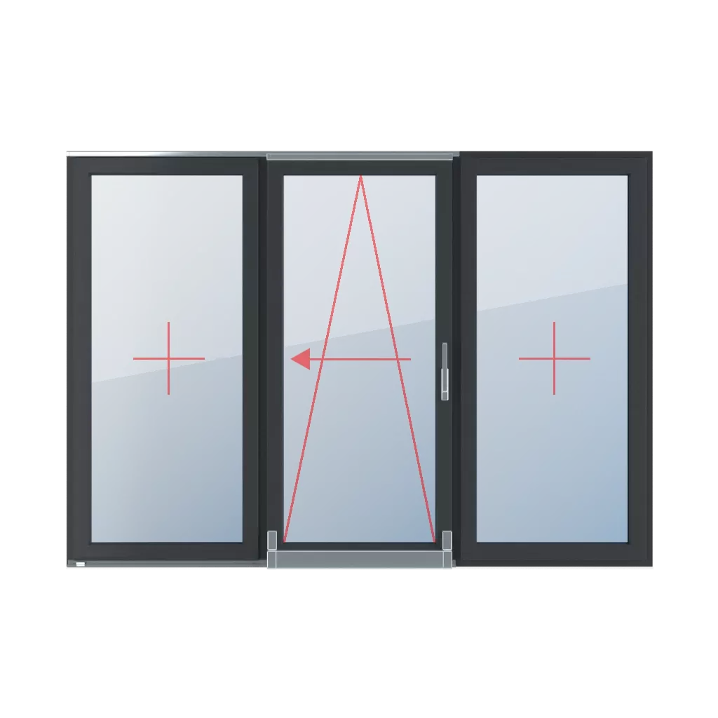 Szklenie stałe w skrzydle, uchylno-przesuwne lewe, szklenie stałe w skrzydle okna typy-okien drzwi-tarasowe-przesuwne-psk 3-skrzydlowe  