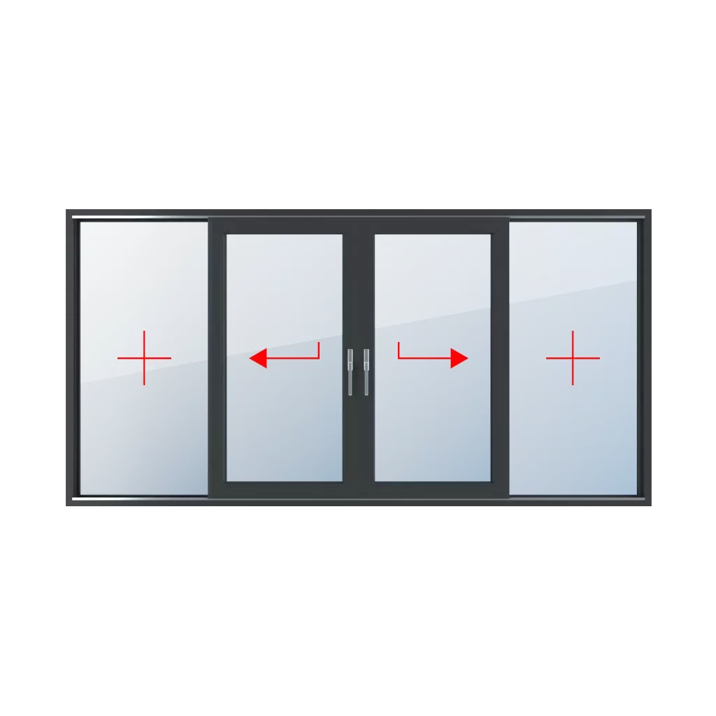 Szklenie stałe, przesuwne lewe, przesuwne prawe okna typy-okien drzwi-tarasowe-przesuwne-smart-slide 4-skrzydlowe szklenie-stale-przesuwne-lewe-przesuwne-prawe 