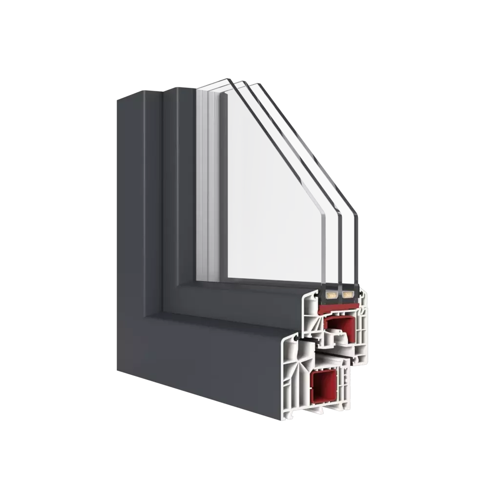Ideal 8000 ✨ okna kolory aluplast szary-antracytowy 