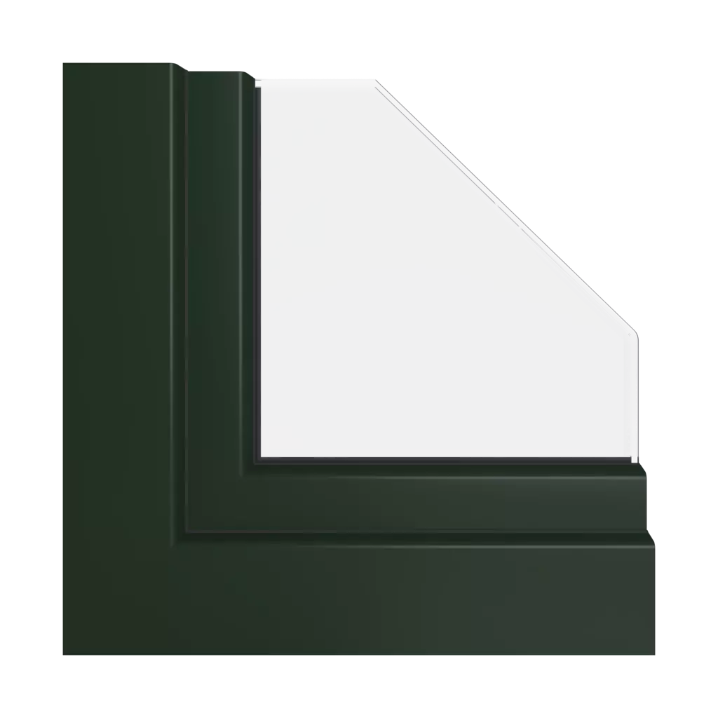 Ciemnozielony ultramatowy okna profile-okienne veka softline-82-md